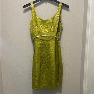 ANTONIO MELANI Vibrant Metallic Green Mini Dress
